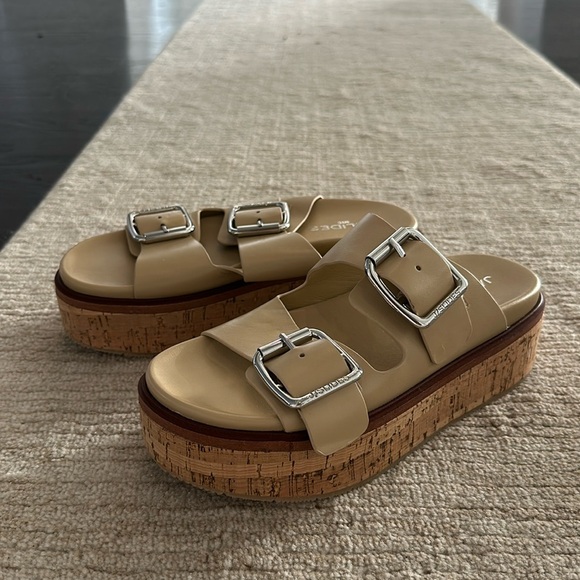 Jslides leather platform sandals - Picture 1 of 5